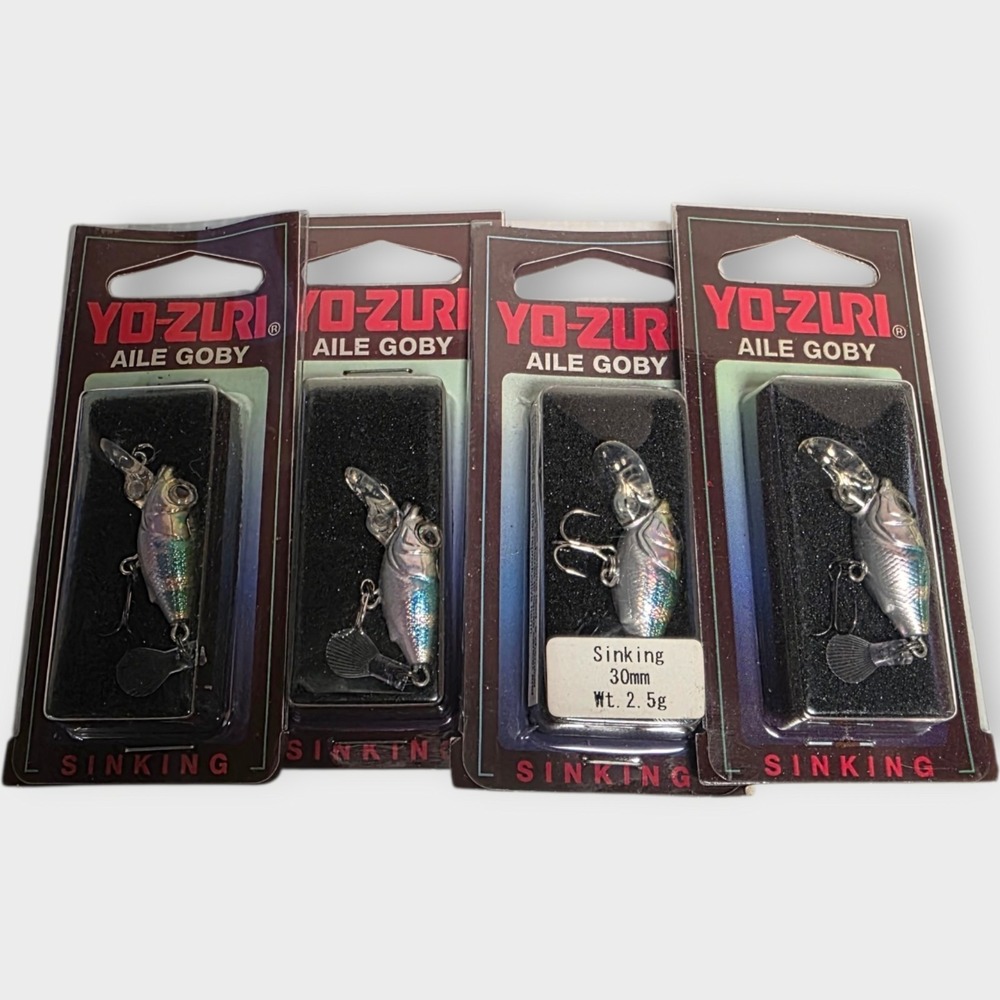 LOT OF‎ 4 -YO-ZURI AILE GOBY CRANKBAIT LURES 1/8OZ 1 3/8" BODY SILVER NEW NOS